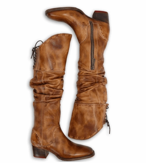 High-performance Waterproof Feature Bed Stu Women's Leilani Pecan Rustic Leather Tall Boots F393092-PCRT