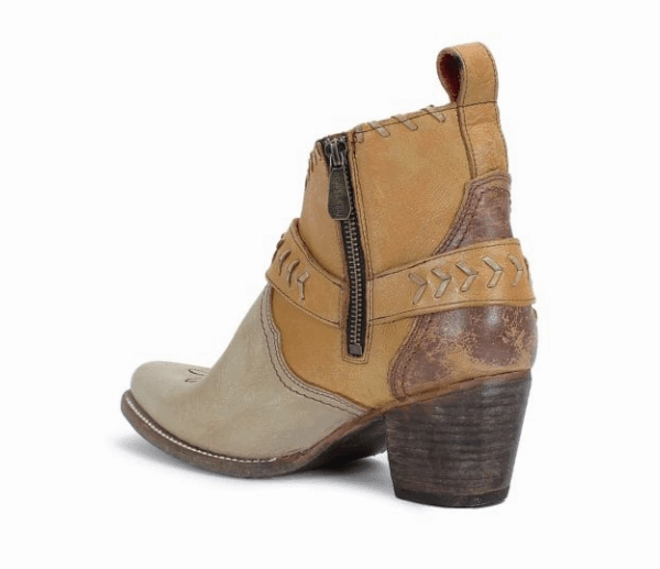 Elasticated Bed Stu Women's Tania Cafe Latte Lux Leather Shortie Ankle Boots F392019-CTLX