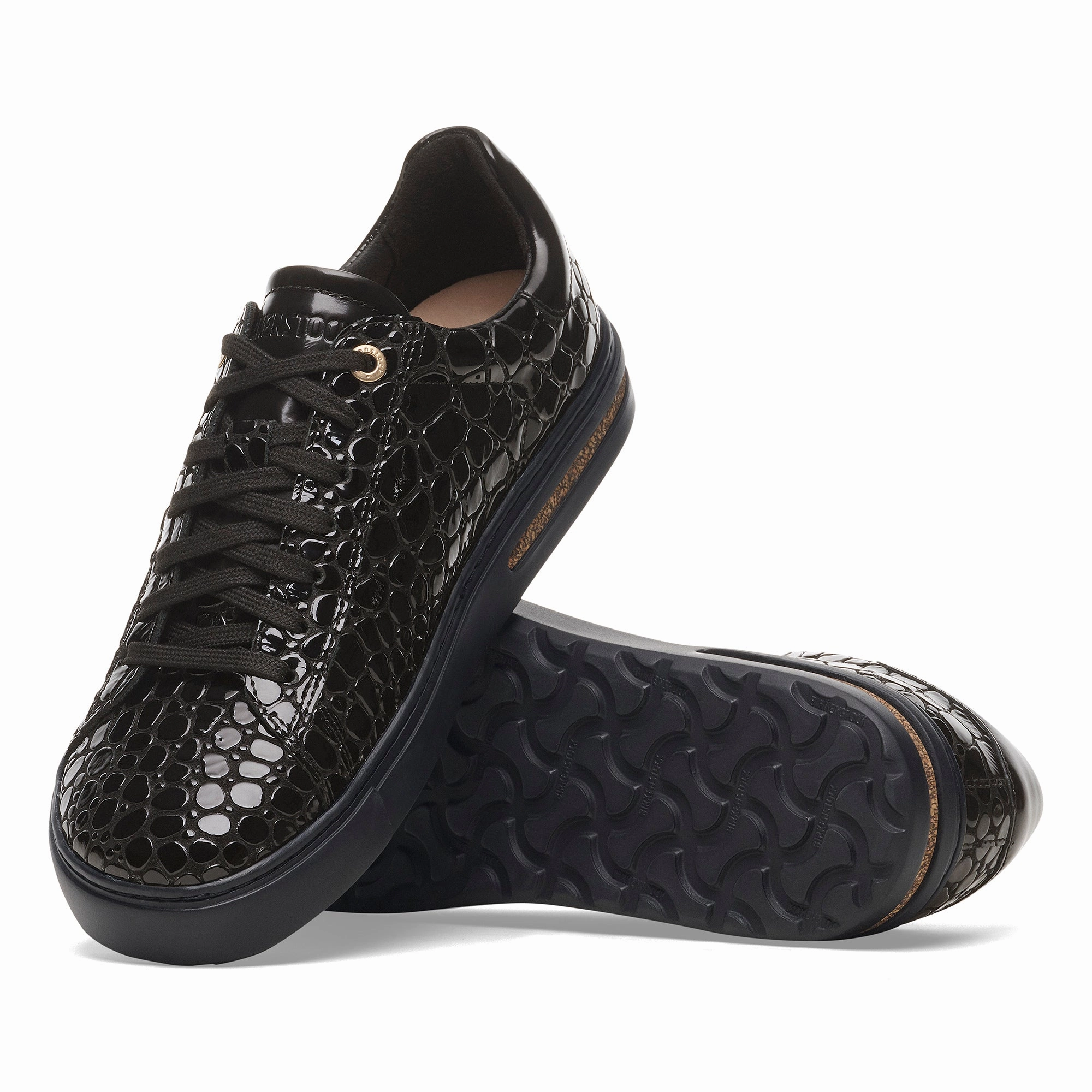 Bend Low | High Shine Patent Leather | Black Croc Comfortable fit Dust Free