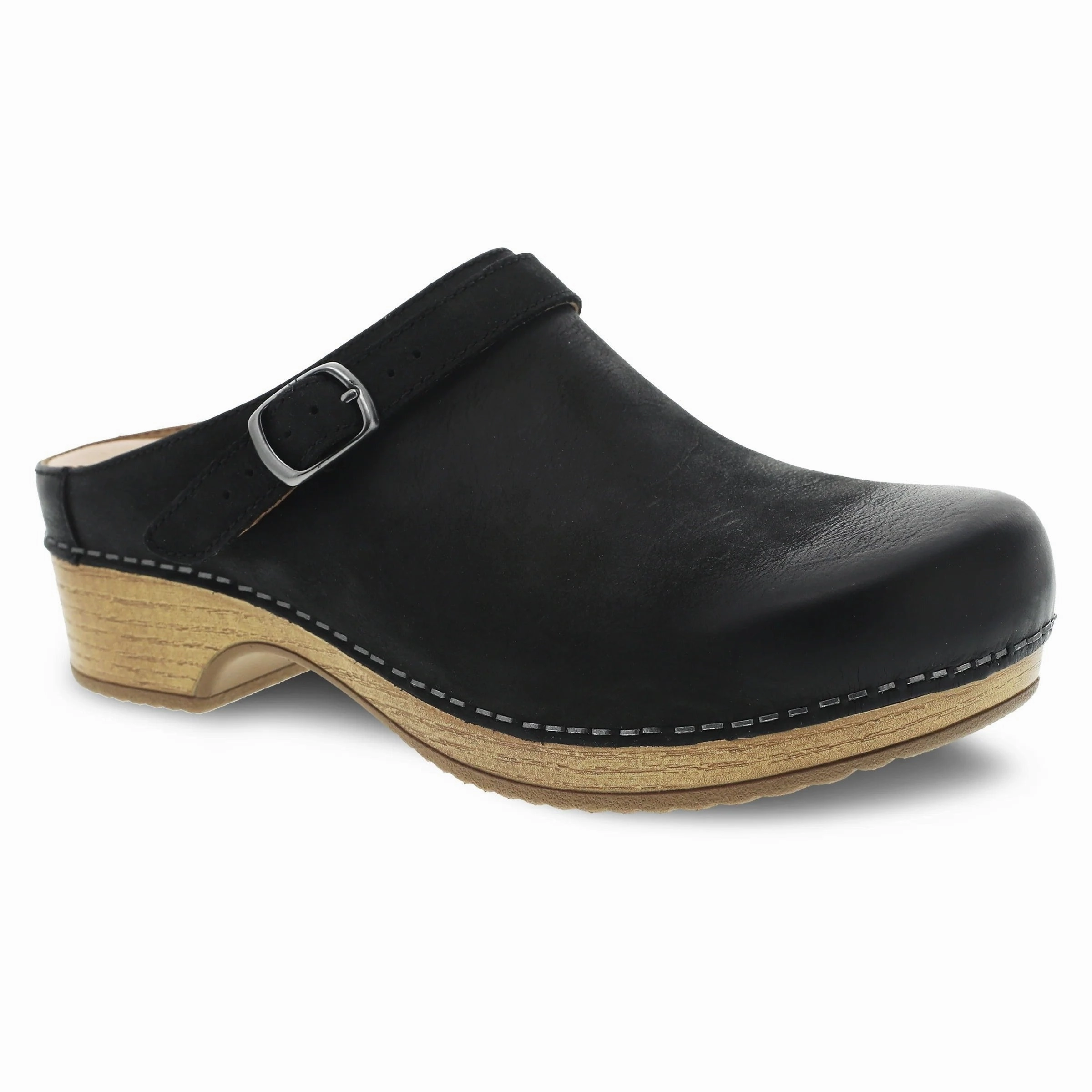 Berry | Burnish Nubuck | Black - clog - Dansko