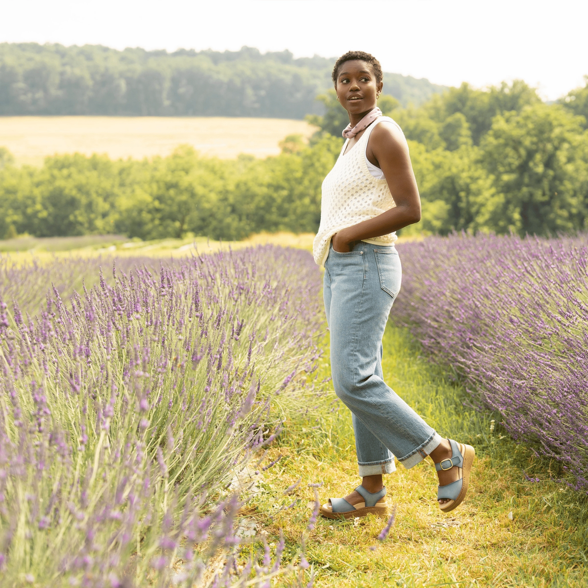 Bianca | Burnished Suede | Blue Bright Gold