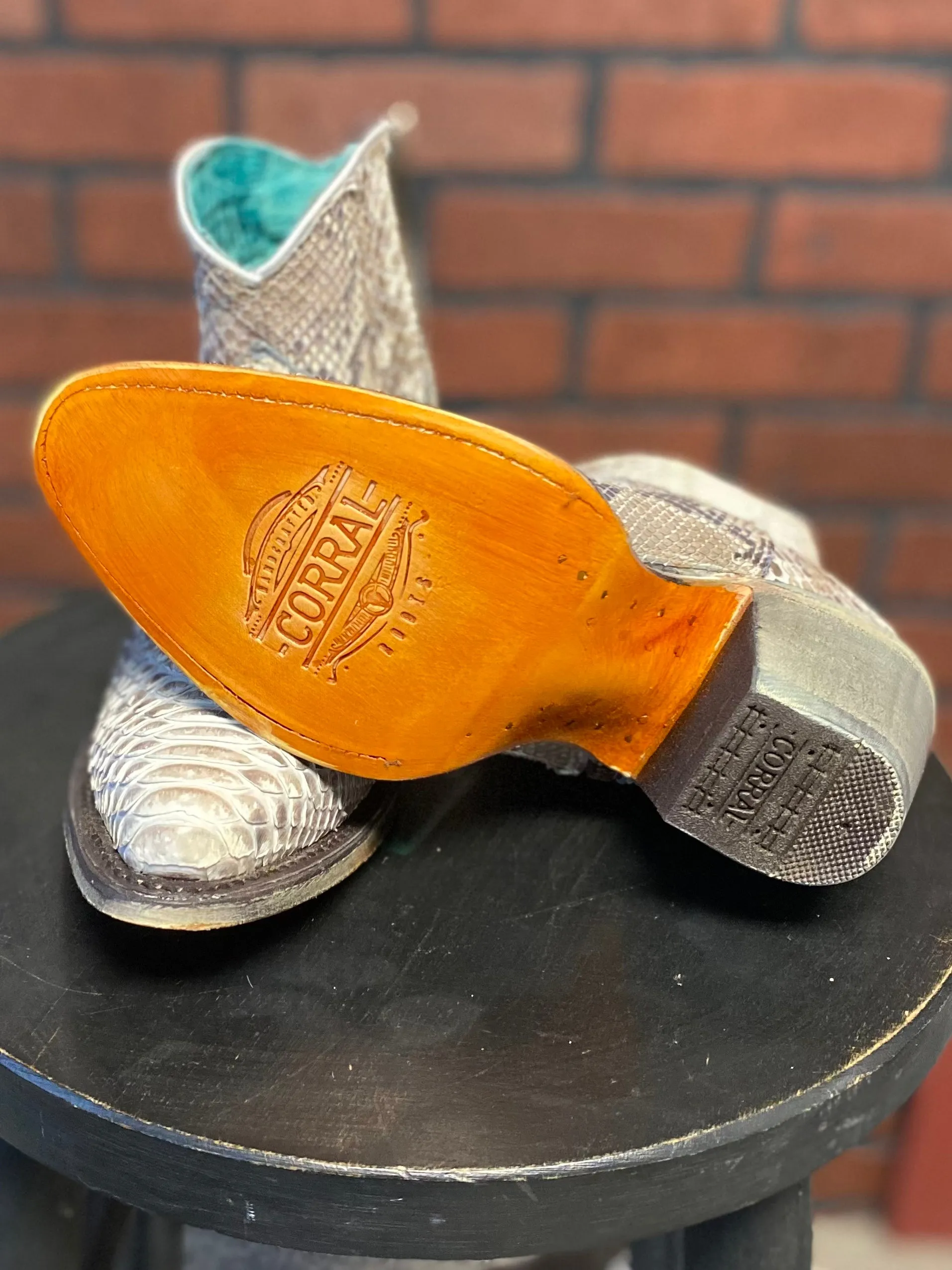 Corral Women's Natural Python Snakeskin Ankle Bootie Boots A4319 Seamless Fit