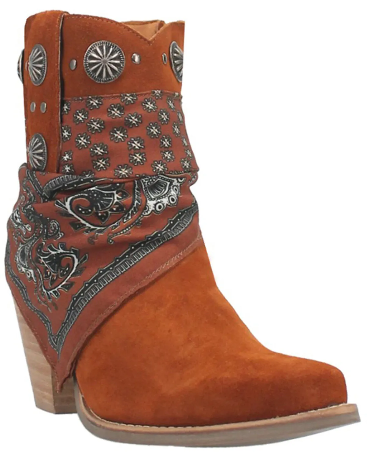 Dingo Women's Brown Bandida Cowgirl Ankle Booties DI184-BN Sturdy Frame