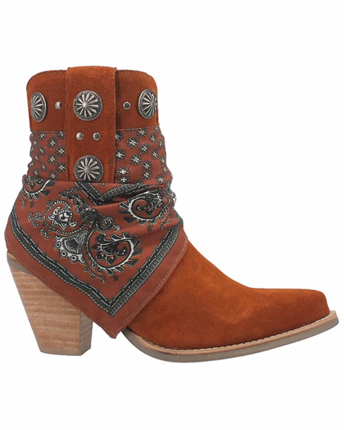 SlipResistant Dingo Women's Brown Bandida Cowgirl Ankle Booties DI184-BN