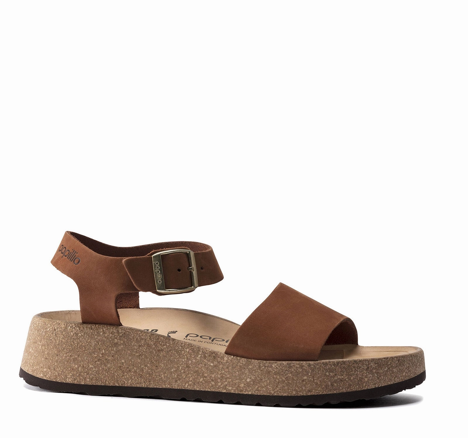 Gold Tone Arch support Birkenstock Glenda Nubuck Leather