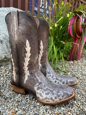 Black Jack Mens Natural Karung Snake Triad Design Western Cowboy Boots NT1870-V4 Sturdy Build Factory Worker