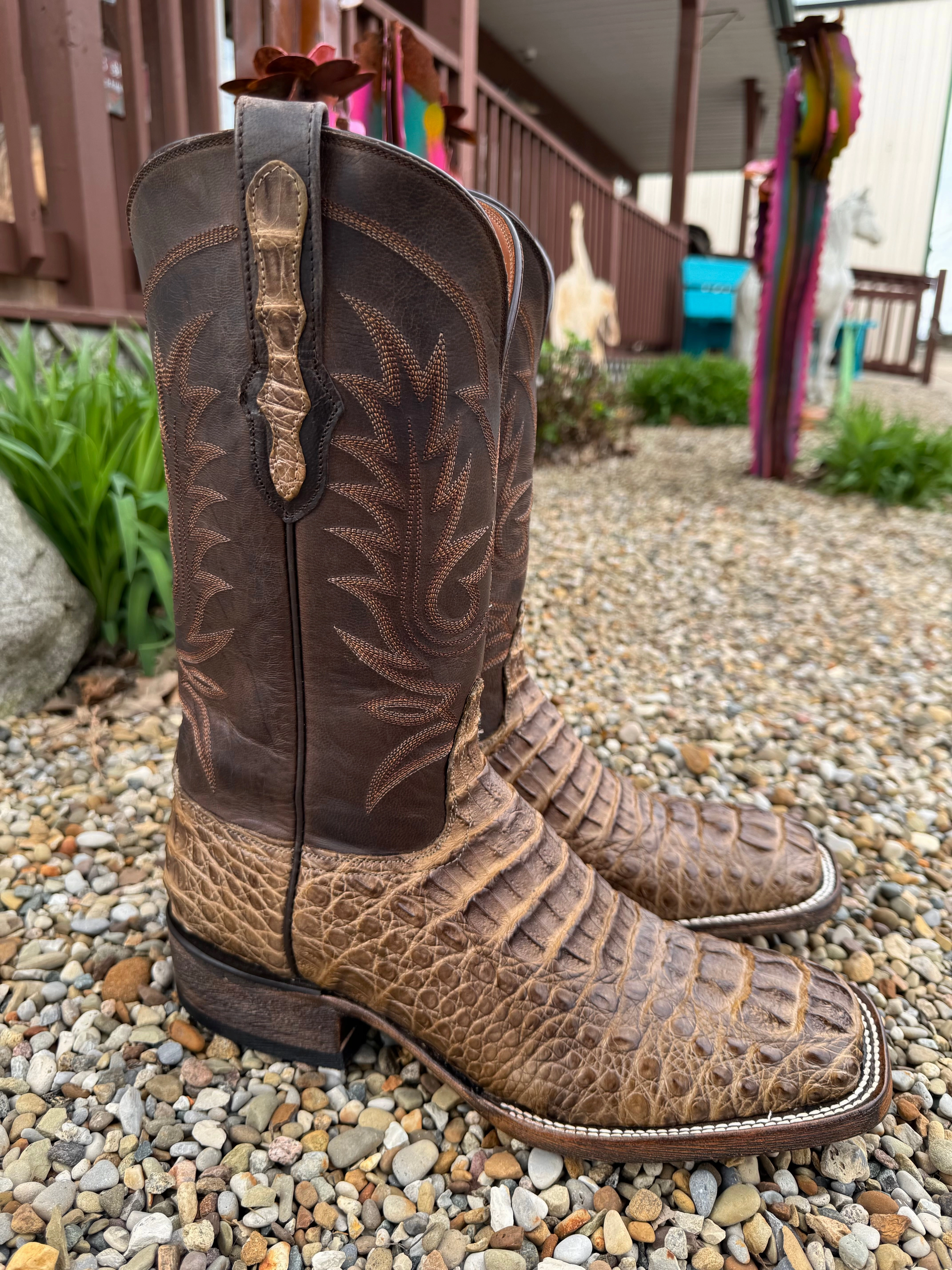 Comfortable Walk Comfort Fit Black Jack Mens Zebra Choco Mink Caiman Hornback Square Toe Cowboy Boots ZCM7731-96