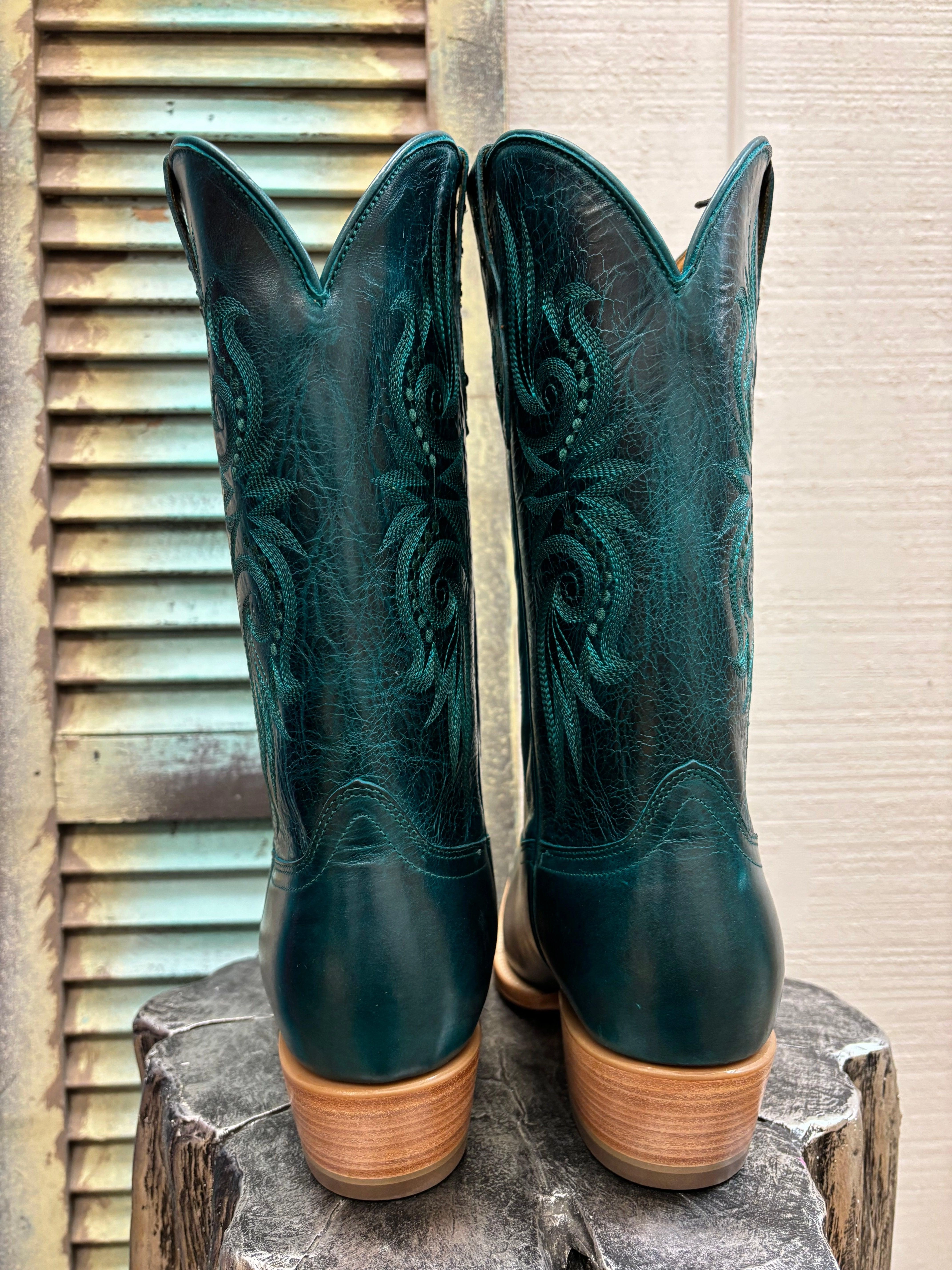 Coffee Shop Day Hike Black Star Womens Paradise Laguna Blue Snip Toe Western Cowgirl Boots WBSN031