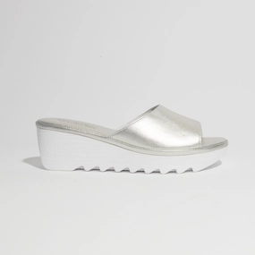 Fashion Flip-flops Cindy Mid Beep Silver White Bottom