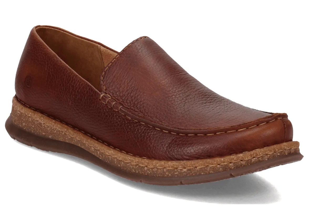 Effortless Step Born Men's Baylor Dark Brown Leather Slip On Casual Shoes BM0009923