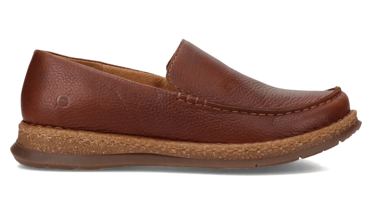 Born Men's Baylor Dark Brown Leather Slip On Casual Shoes BM0009923 Trend Glow Joy Mood