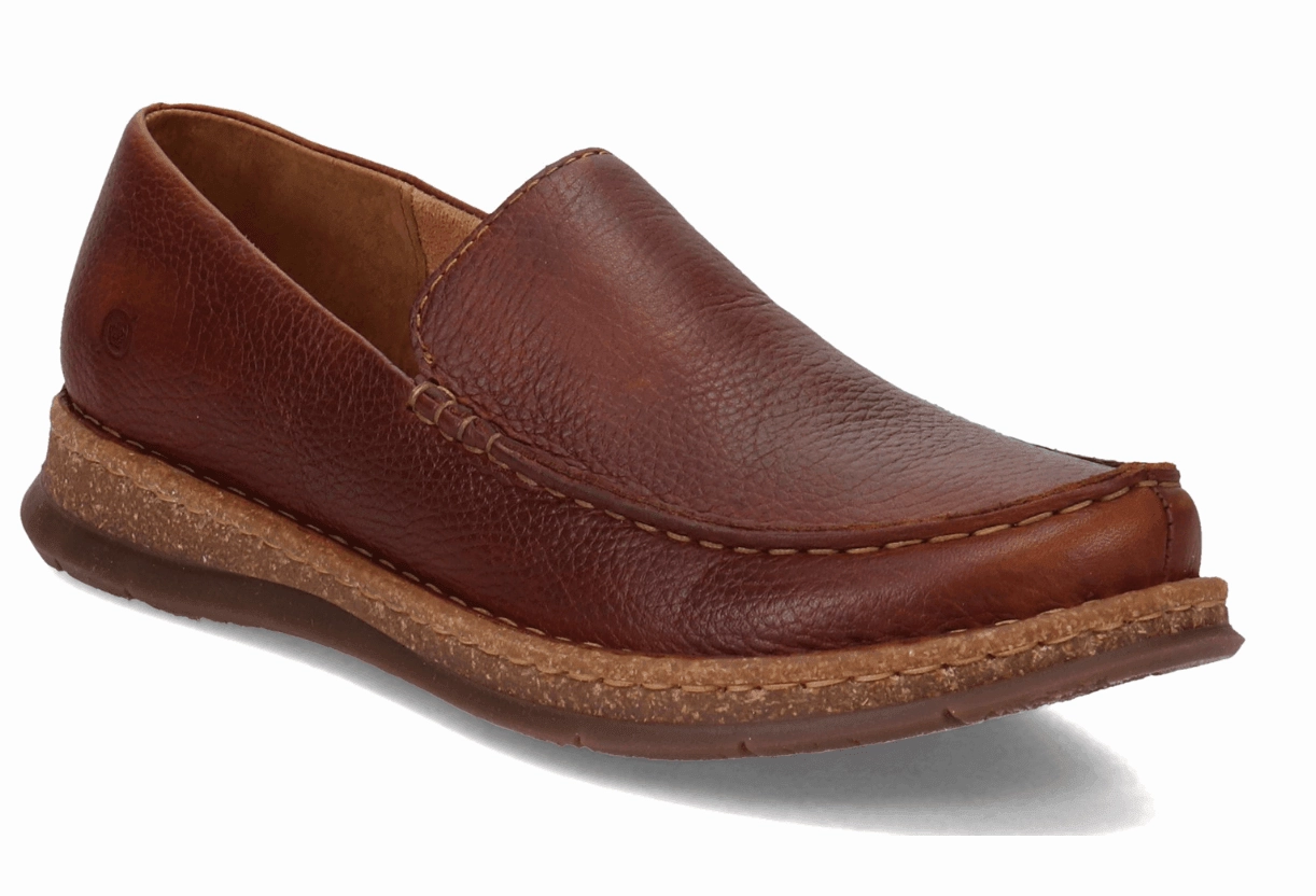 Effortless Step Born Men's Baylor Dark Brown Leather Slip On Casual Shoes BM0009923