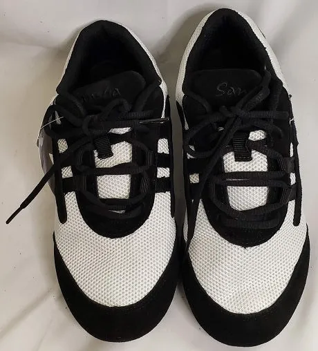 Salsero-- Full Suede Sole Dancesneaker -- White/Black Molded Insole