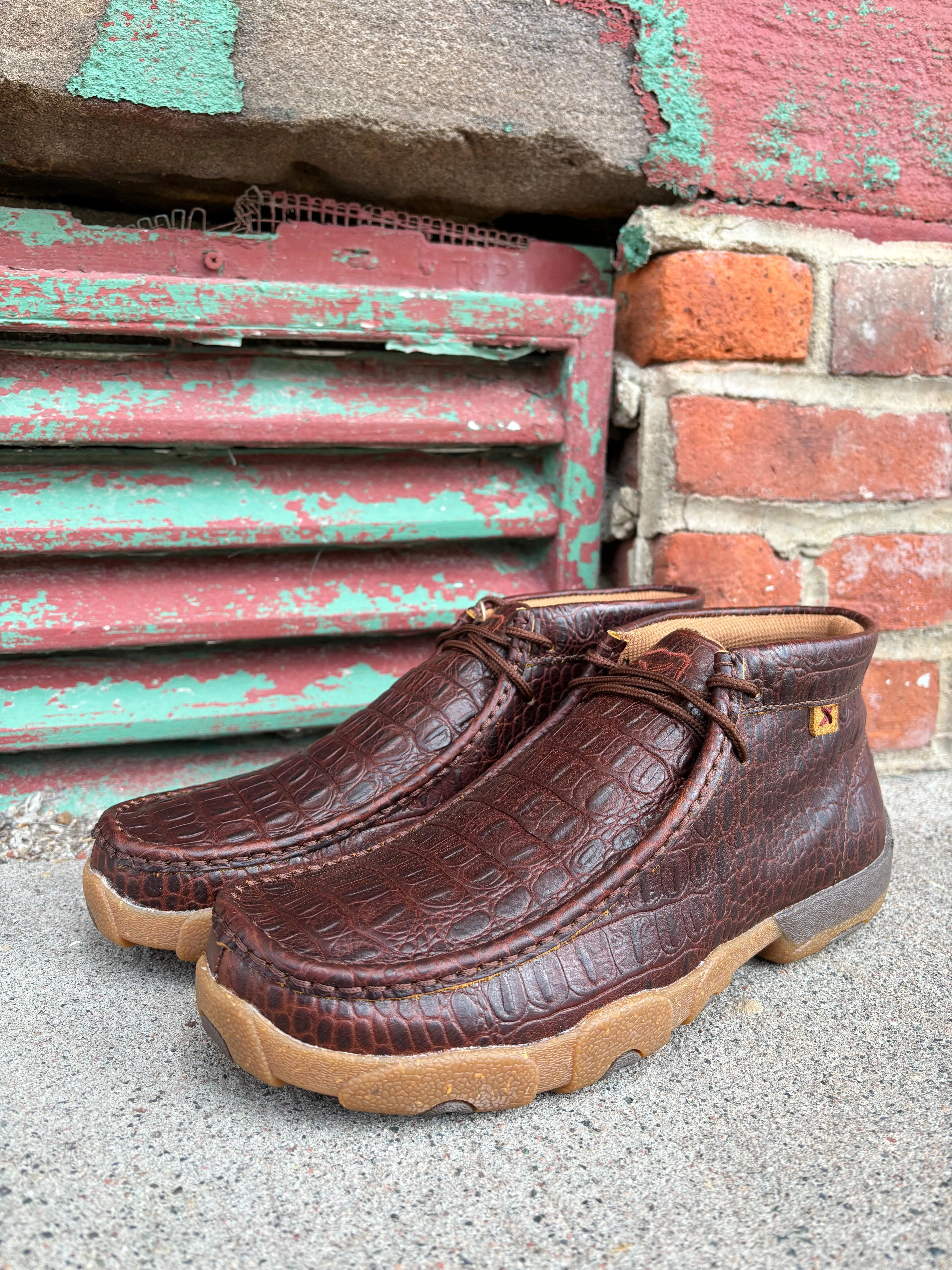 Motion Friendly Twisted X Men's Ginger Caiman Print Leather Chukka Driving Moc MDM0103