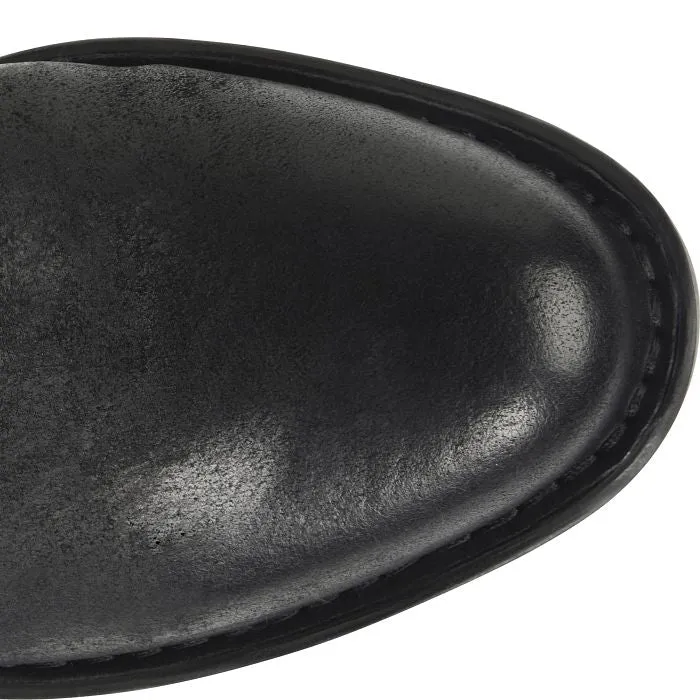 Mid Top Anti   Blister Born Women's Black Suede Leather Kerri Short Bootie Shoe D89909