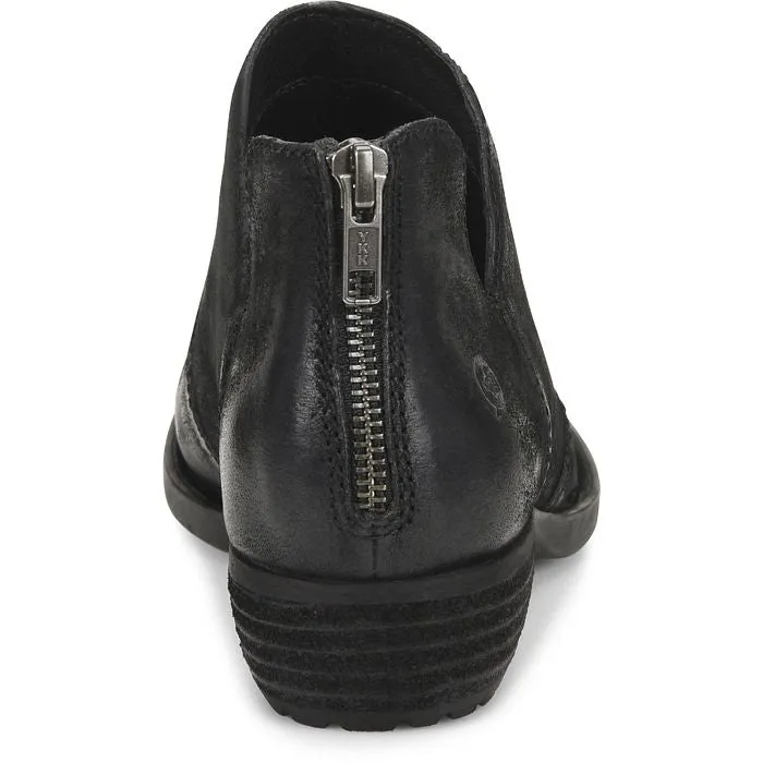 Born Women's Black Suede Leather Kerri Short Bootie Shoe D89909 Support Cushion Ankle Lock