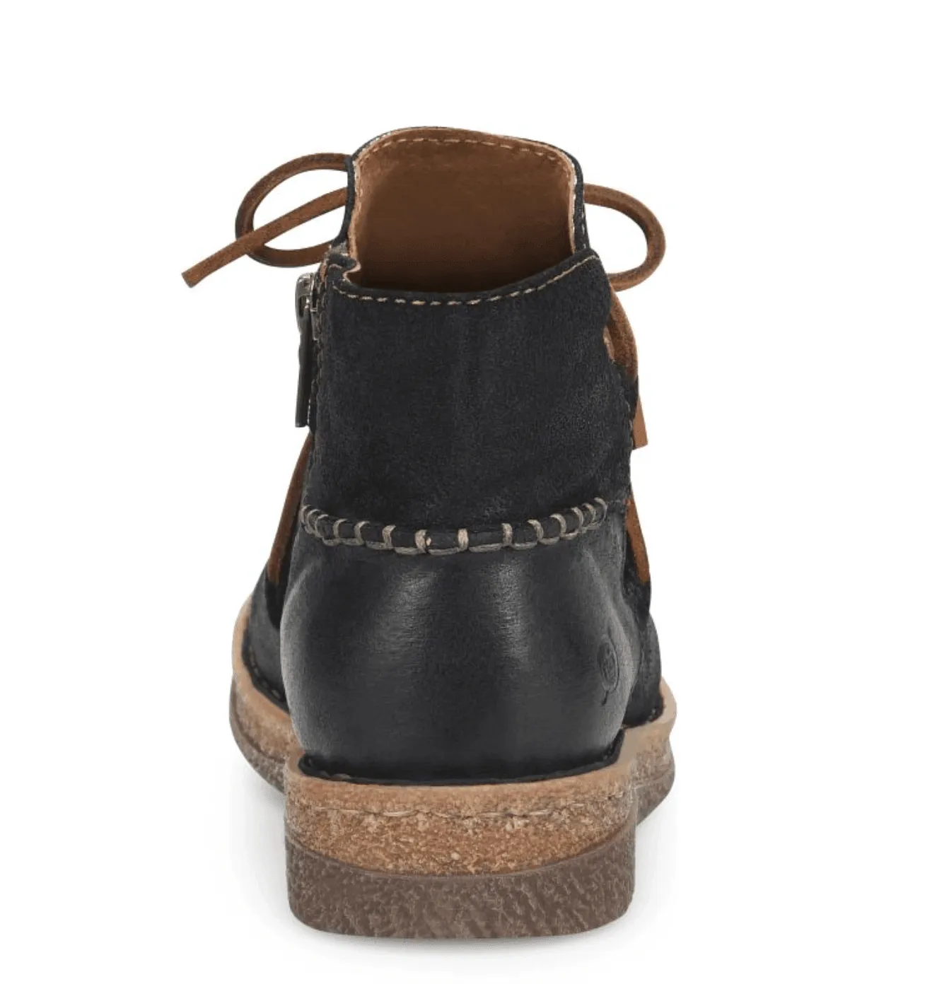 Born Women's Calyn Distressed Black Suede Leather Bootie Ankle Boot BR0027609 Comfortable toe box