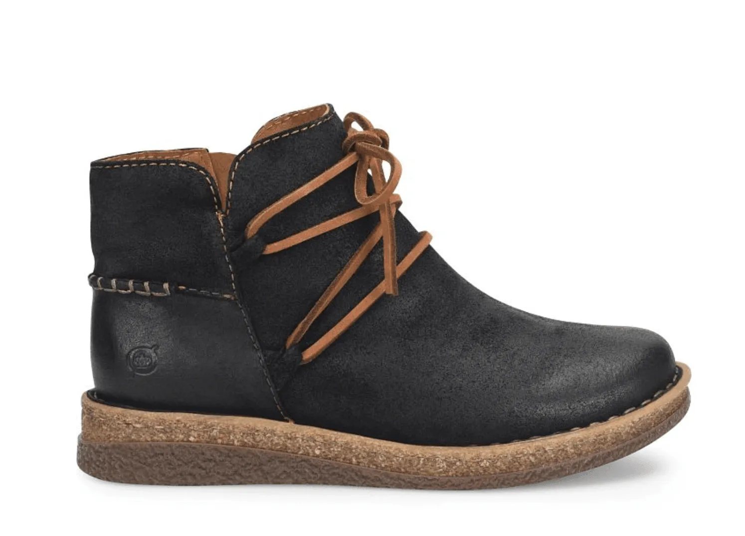 Born Women's Calyn Distressed Black Suede Leather Bootie Ankle Boot BR0027609 Daily Rugged Minimal Color