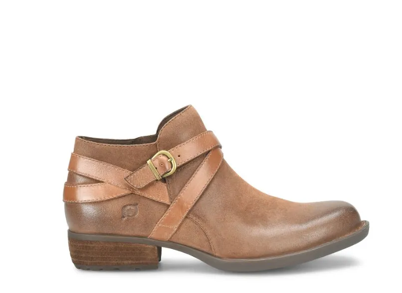 Heel Support Waterproof Upper Born Women's Kelle Rust Tobacco Distressed Leather Ankle Boot BR0061880