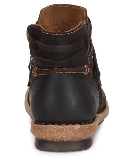 Born Women's Tarkiln Expresso Dark Brown Suede Leather Distressed Bootie BR0013648 Casual Footwear easy to remove