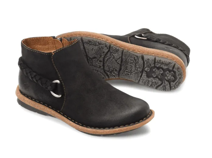 Born Women's Toya Black Suede Leather Shoe Bootie BR0014509 Sturdy Construction