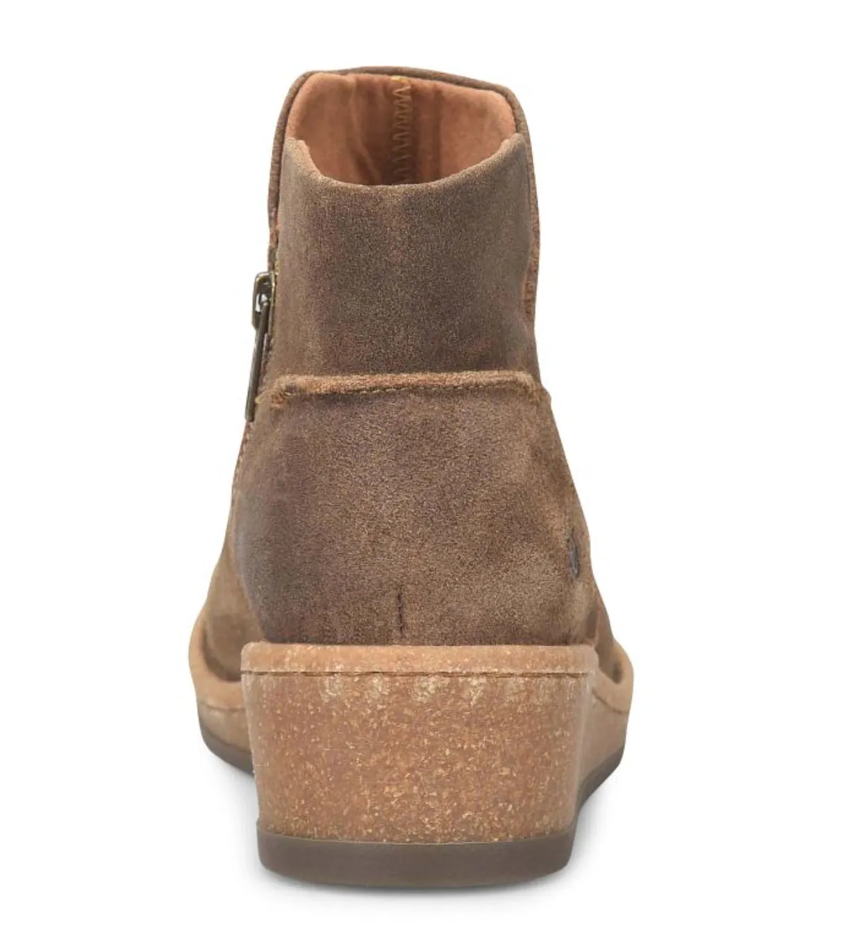 Born Women's Viv Taupe (Avola) Distressed Suede Leather Wedge Ankle Boot BR0062255 Lined interior