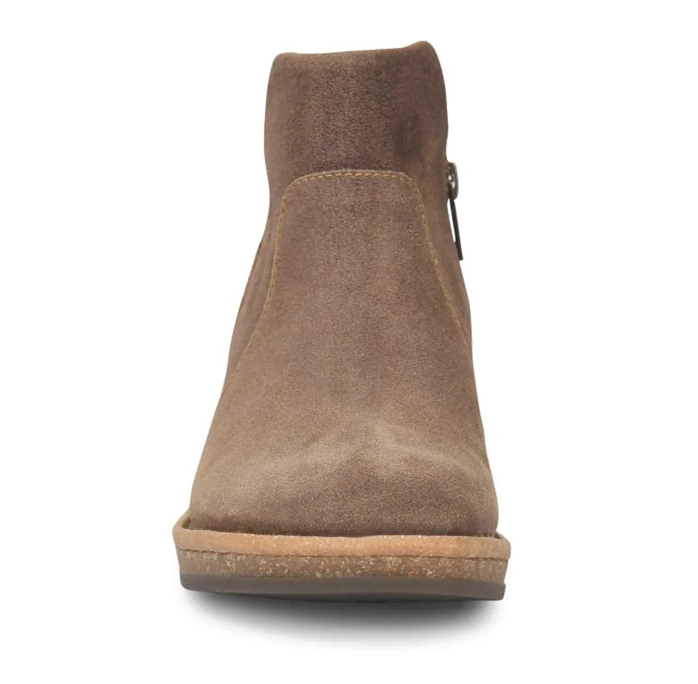 Narrow Fit Wide Cut Born Women's Viv Taupe (Avola) Distressed Suede Leather Wedge Ankle Boot BR0062255
