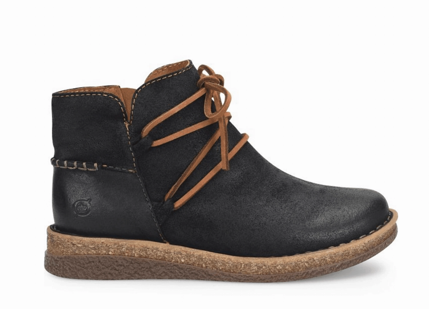 Born Women's Calyn Distressed Black Suede Leather Bootie Ankle Boot BR0027609 Daily Rugged Minimal Color