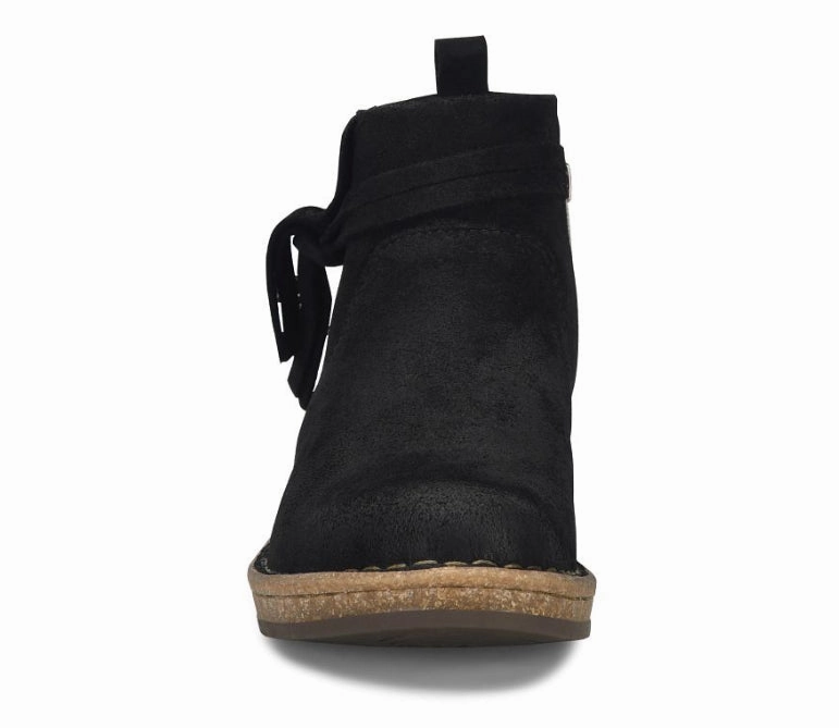 Born Women's Vaughn Black Distressed Suede Leather Wedge Ankle Boot BR0062309 Airport Look Everyday Style