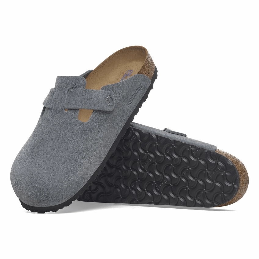Boston | Soft Footbed | Suede | Basalt Gray - Clog - Birkenstock