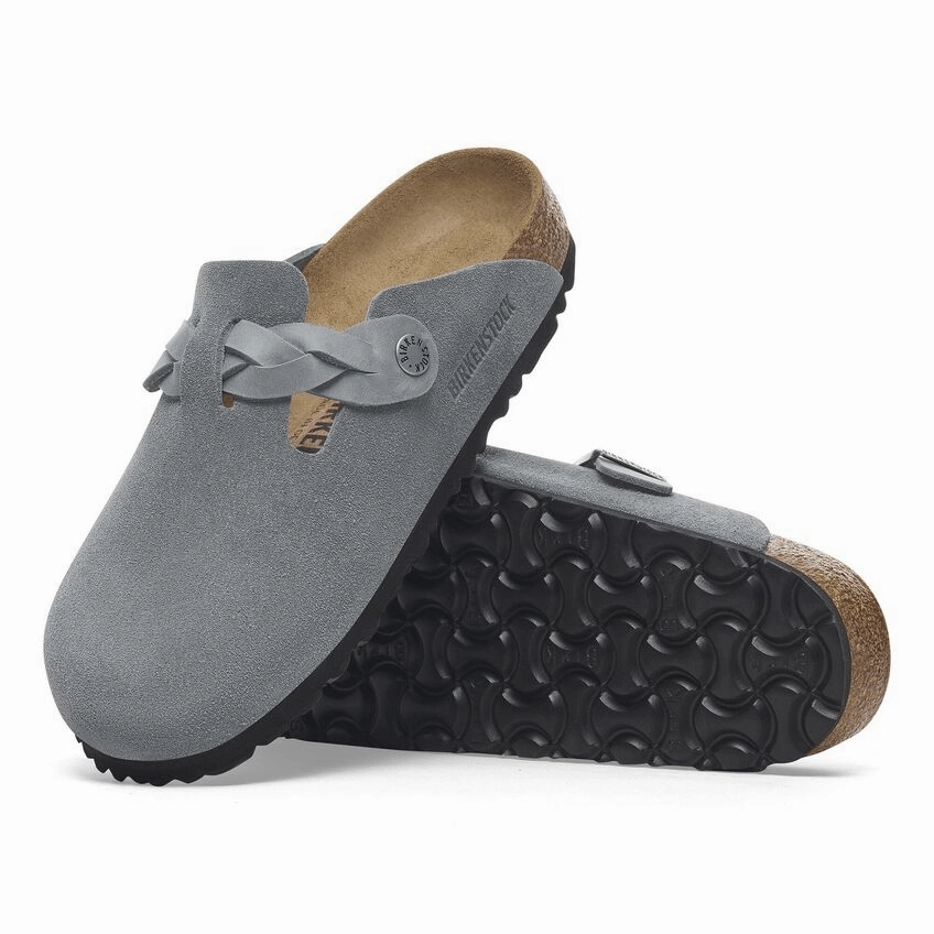 Boston Braid | Suede | Basalt Gray - Clog - Birkenstock