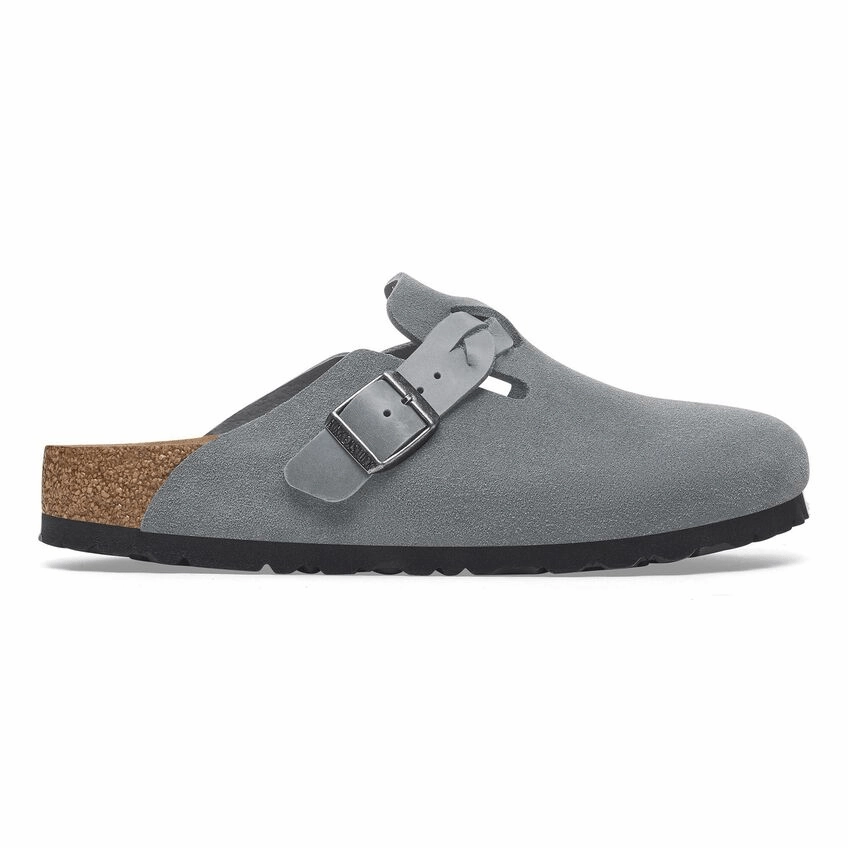 Boston Braid | Suede | Basalt Gray - Clog - Birkenstock