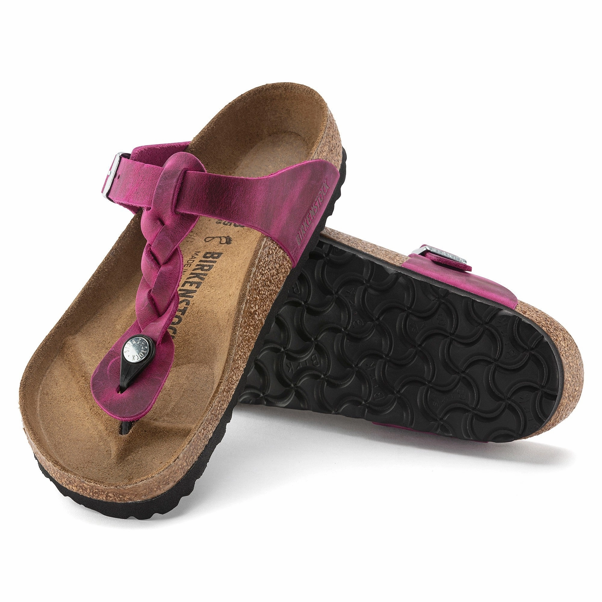 Sandal Maintenance Gizeh Braided | Oiled Leather | Festival Fuchsia
