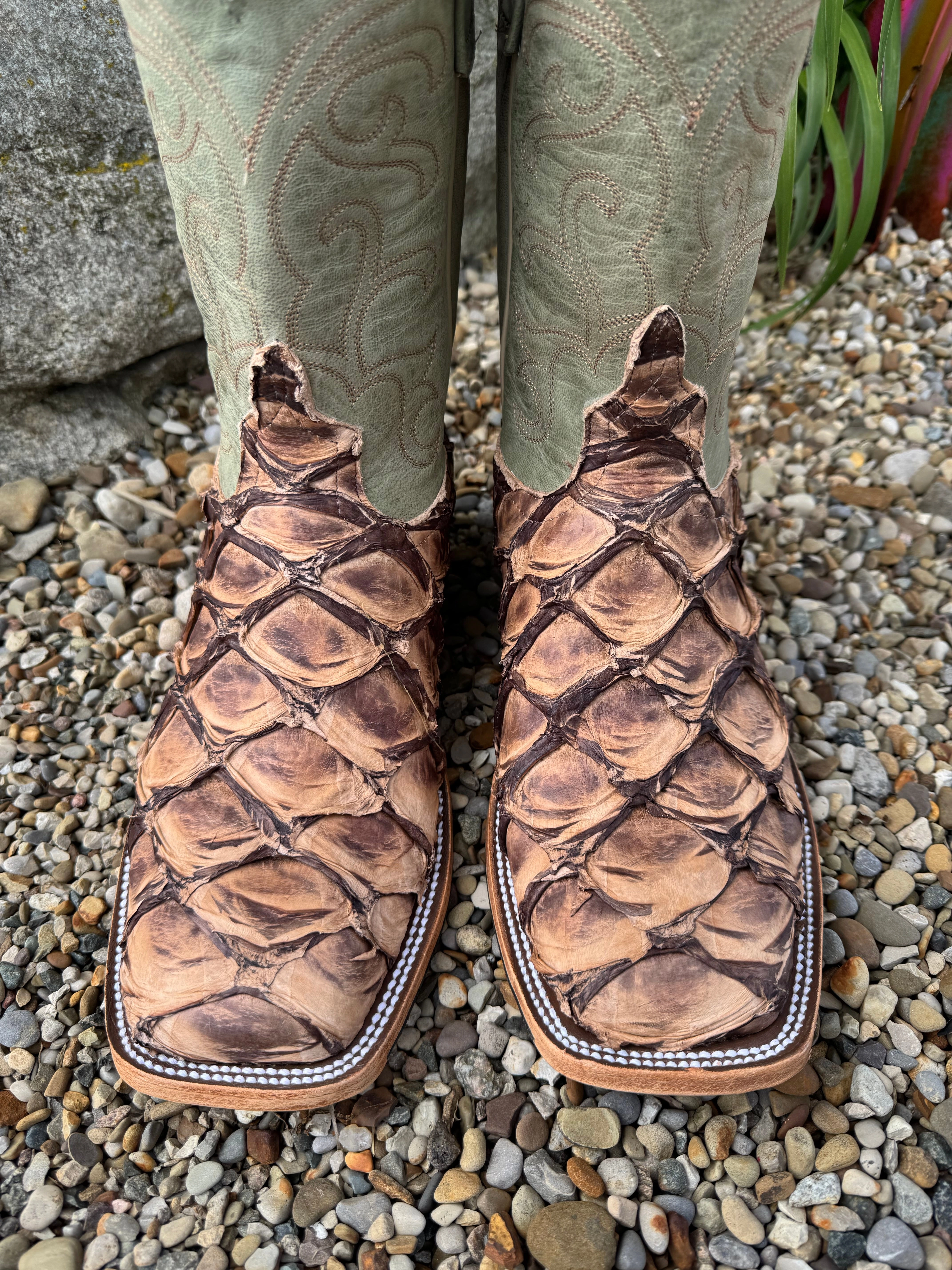 Walk Support Subtle design Anderson Bean Men's Cigar Matte Big Bass & Mallard Mad Dog Square Toe Cowboy Boots 332207M