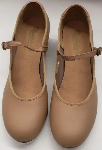 Frady-- Women's Economy Tap Strap -- Tan German Oxfords