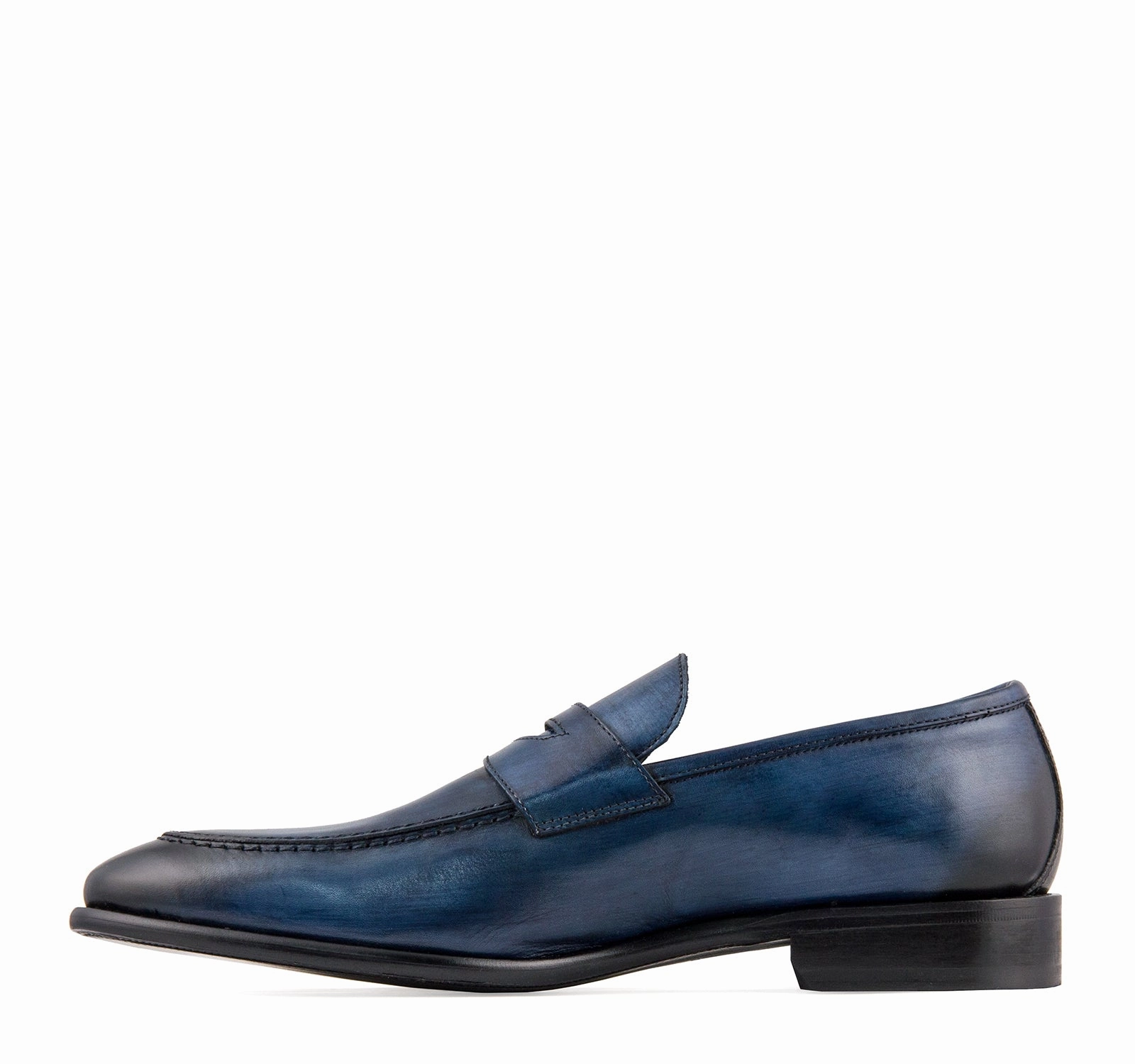 Synthetic Upper Calzoleria Toscana Penny Loafer in Ocean
