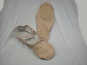 Soft Lining Sage -- Women's Leather Split Sole Ballet -- Pink