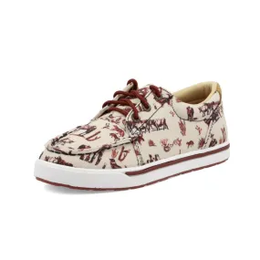 Kids Twisted X Maroon and Ivory Kicks YCA0013 Sleek Outline