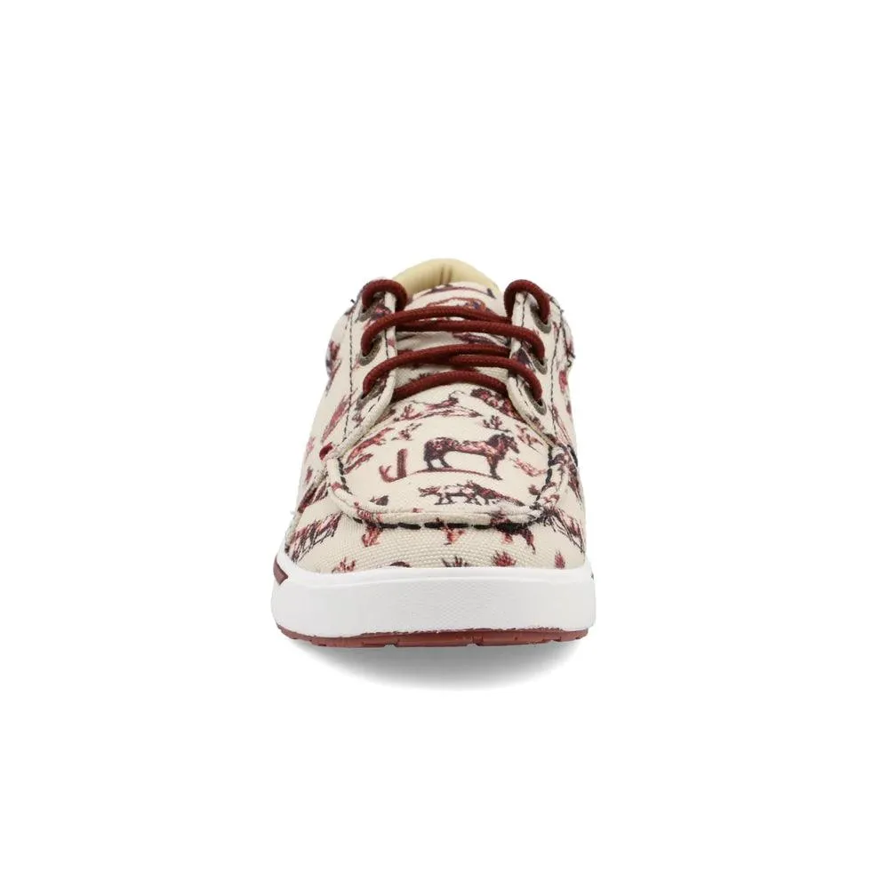 Slip Resistant Outsole Kids Twisted X Maroon and Ivory Kicks YCA0013