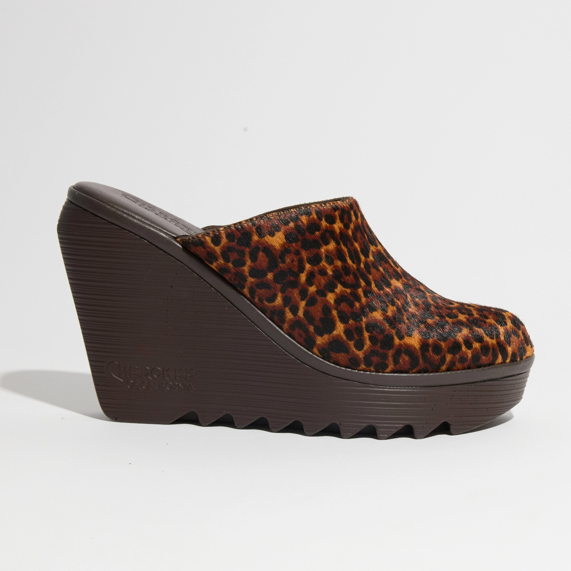 Rain Step Jenny High Beep Dark Cheetah Chocolate Bottom