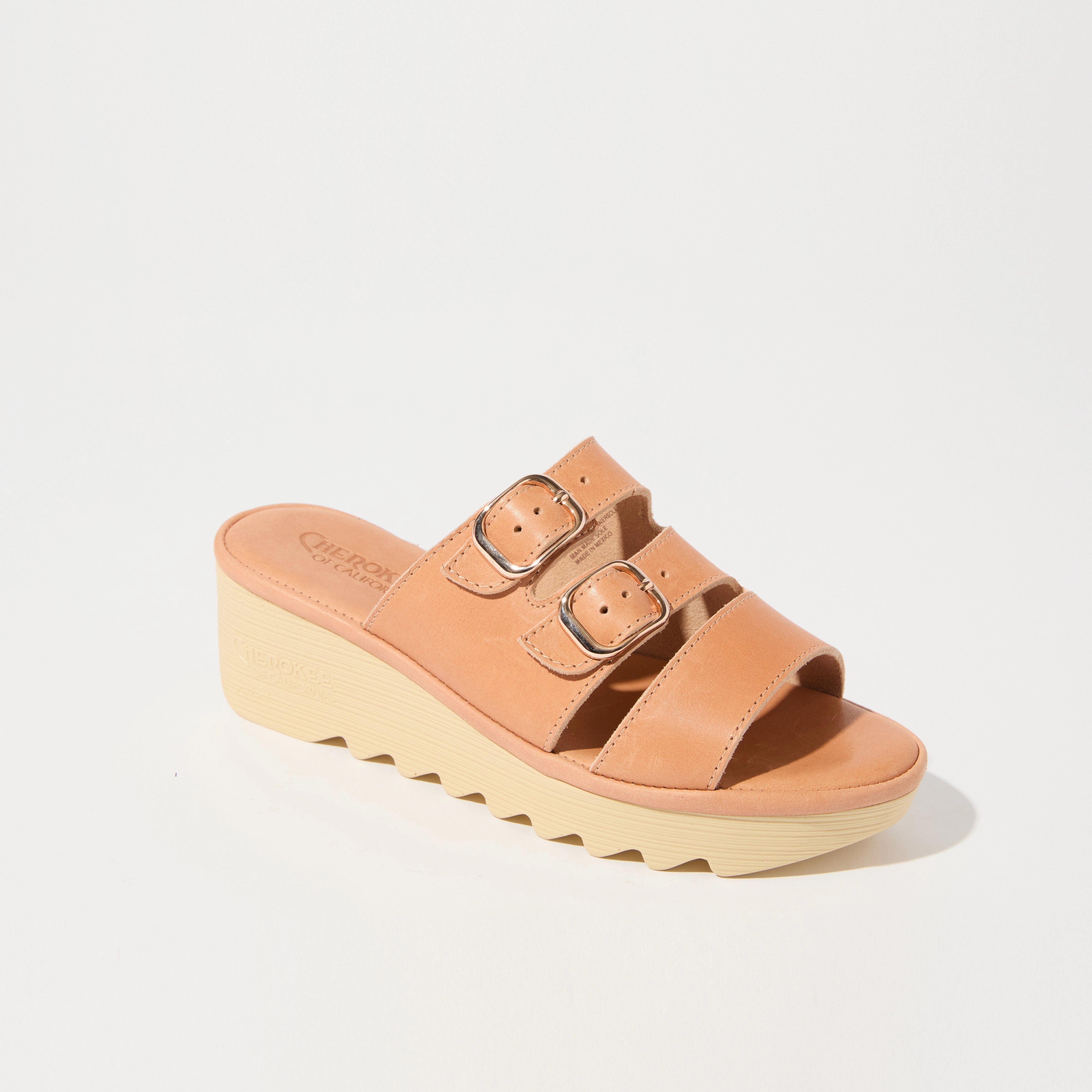 Charlotte Mid Beep - Natural Leather Premium Heels Sandals