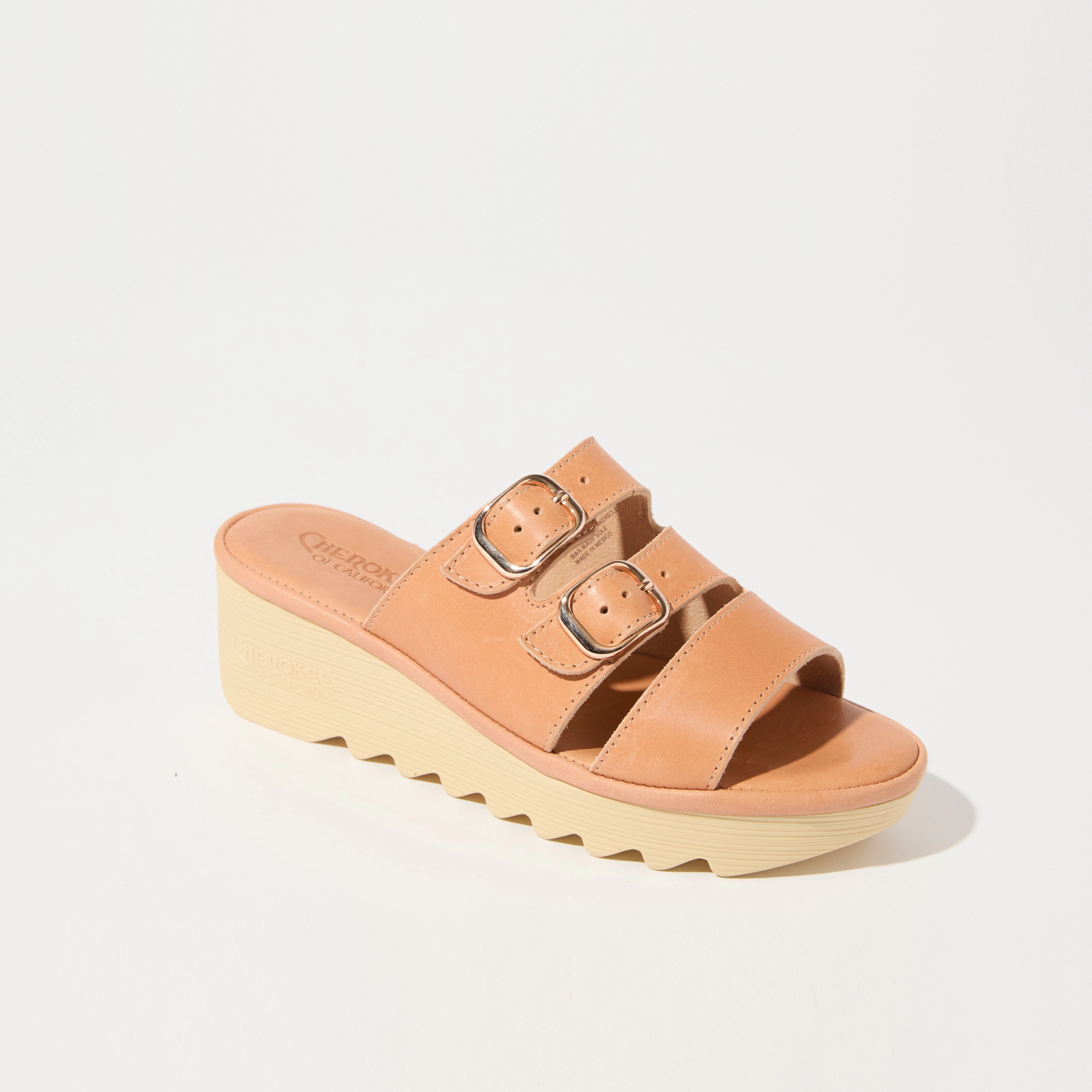 Charlotte Mid Beep - Natural Leather Premium Heels Sandals