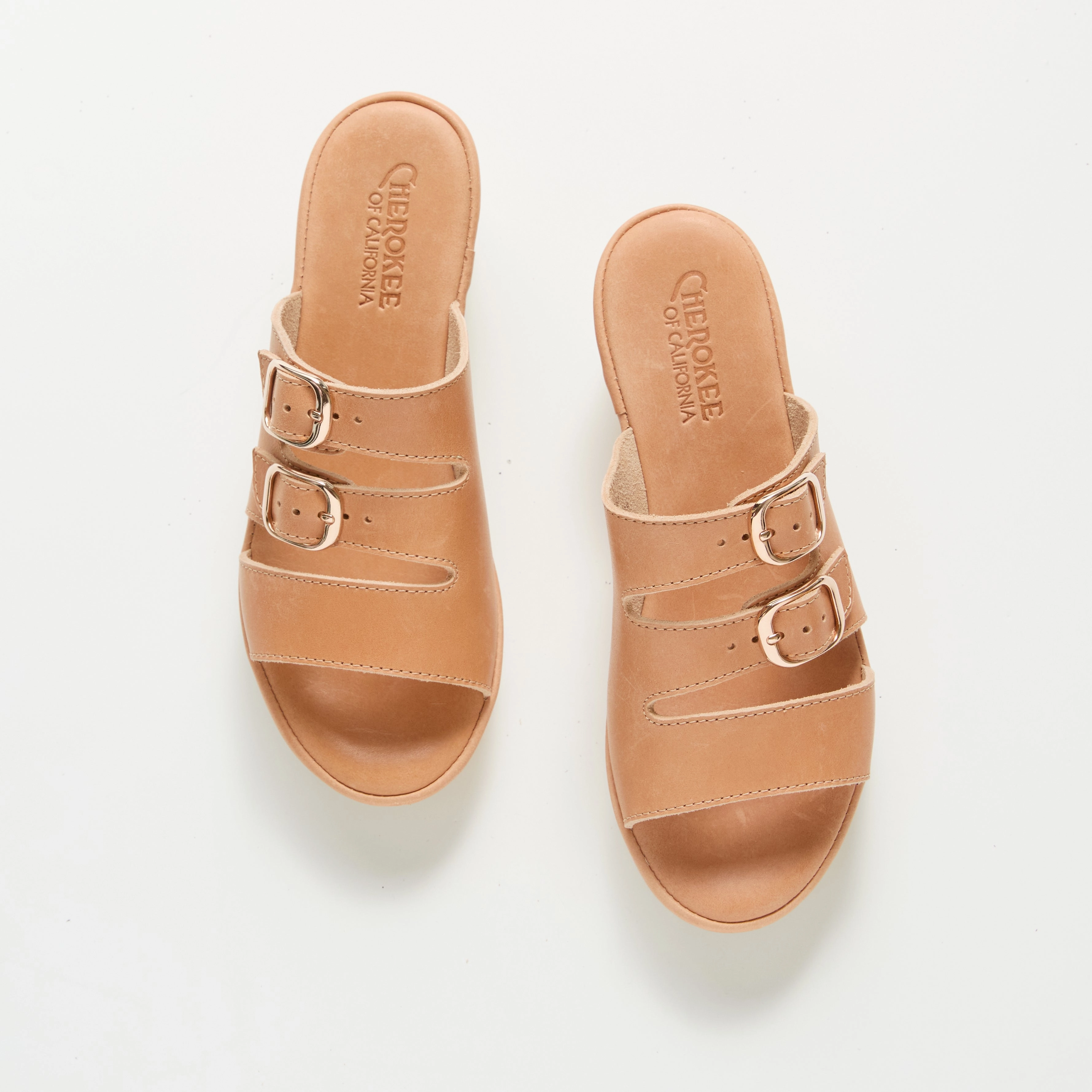 Charlotte Mid Beep - Natural Leather Premium Heels Sandals