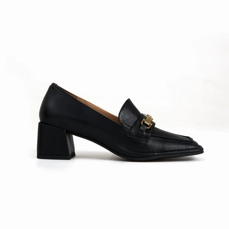 Stylish Appeal Travel Ready Chloe Square Toe Chunky Heel Loafer for Women