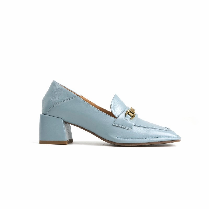 Dream Walk Claire Chunky Heel Women Leather Loafer Slip-on