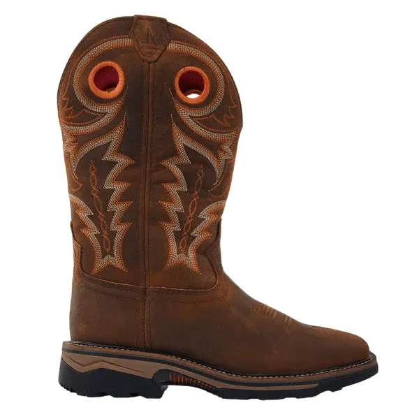 Breathable R.Watson Men's Hazel Bay Leather Waterproof Square Toe Work Boots RW1010WP