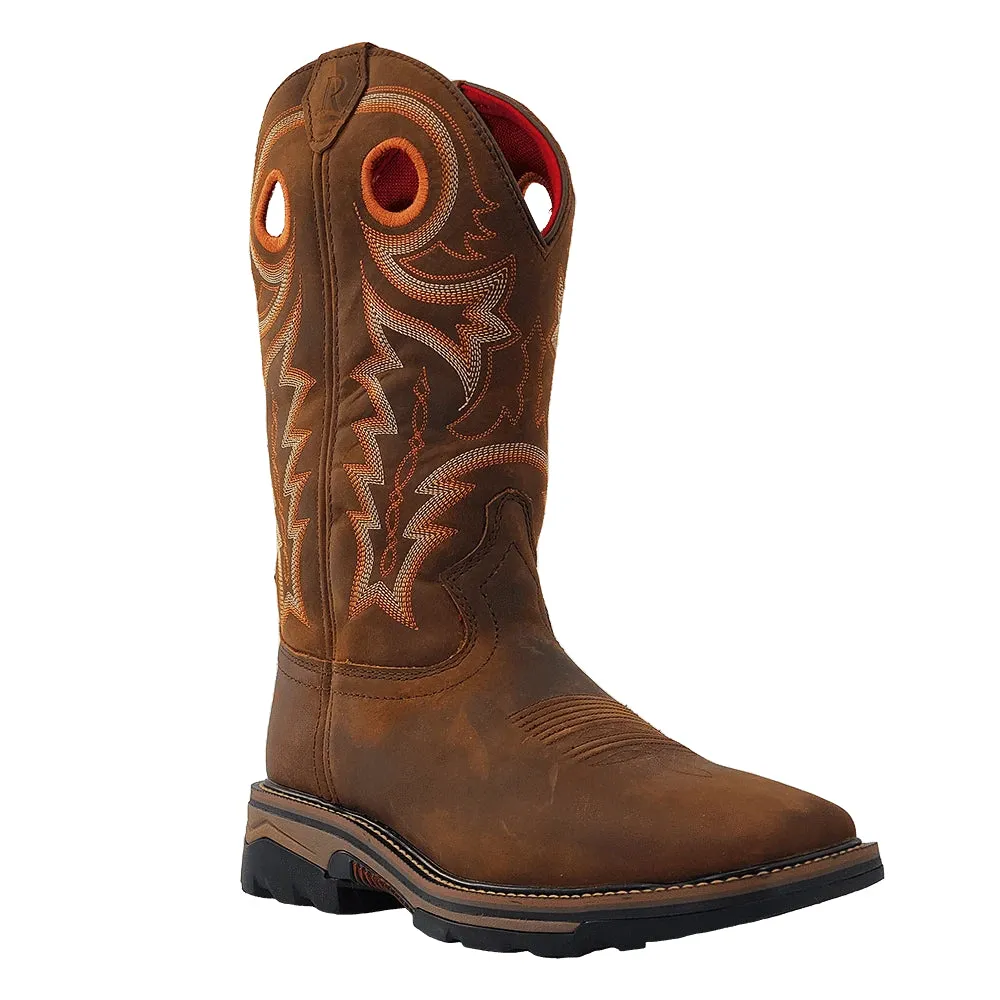 R.Watson Men's Hazel Bay Leather Waterproof Square Toe Work Boots RW1010WP High-performance