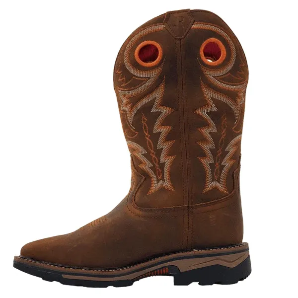 Zip-up style Silver Glow R.Watson Men's Hazel Bay Leather Waterproof Square Toe Work Boots RW1010WP