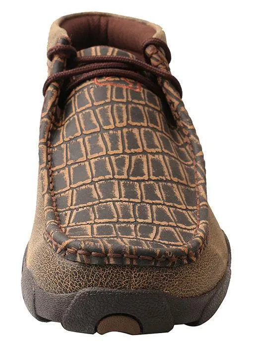 Neutral Glow Stud Cool Twisted X Men's Caiman Print Chukka Leather Driving Moccasins MDM0067