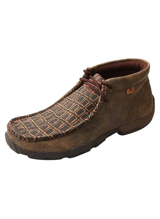 Tech Knit Twisted X Men's Caiman Print Chukka Leather Driving Moccasins MDM0067